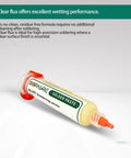 No Clean Solder Flux Paste 10G For Electronics Repair High Activity Rosin Formula That Eats Oxide Push Style Flow For Smoother Solder Low Residue Great For BGA And SMD PCB Work, product tube on white background