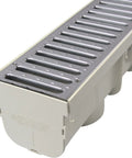 Channel Drain Kit With Galvanized Grates And End Caps For Deep Profile Runoff, Five And A Half Inch Wide By Thirty Nine And Three Eighths Inch Long