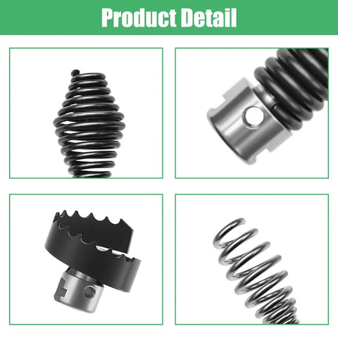 Heavy Duty Drain Snake Auger Drill Attachments 10 Pack with metal heads for cleaning stubborn clogs, compatible with Ridgid K400.