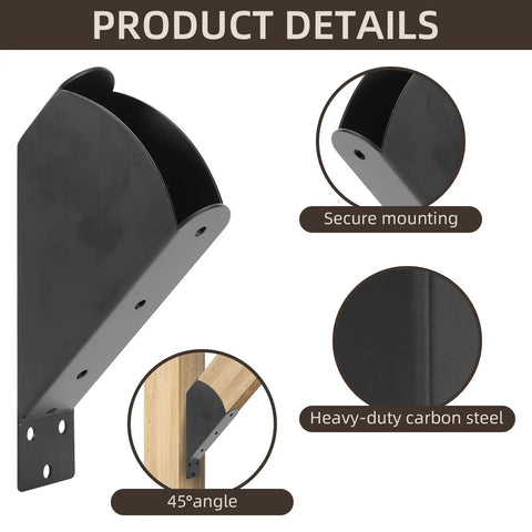 Heavy Duty 45 Degree Angle Bracket For 2x4 Wood Posts And Beams For Pergola Gazebo DIY Kit Black Iron Support 8 Pack Built To Last And Tough As Nails With 2mm Thick Iron And Black Powder Coating For Outdoor Weatherproof Strength Great For Outdoor