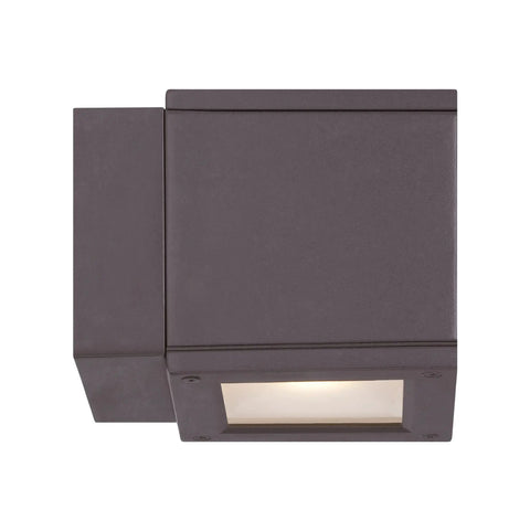 Rubix LED Outdoor Wall Light Fixture Dark Sky Friendly Single Light 3000K Warm White Brushed Aluminum Side View