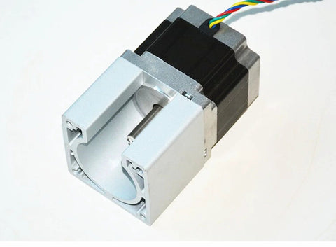 CNCTOPBAOS aluminum NEMA 34 stepper motor mounting bracket, 86x86x80mm, front view with motor