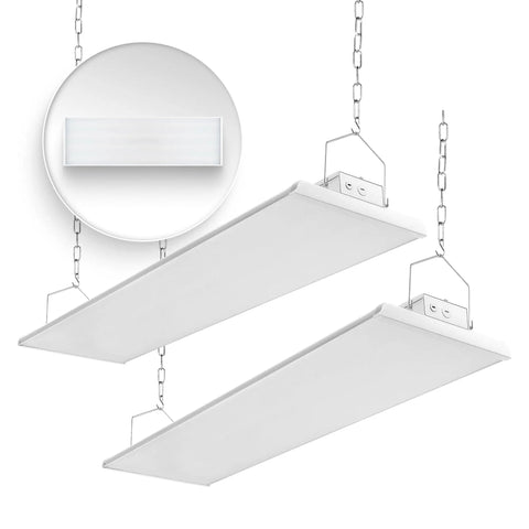4Ft LED Highbay Light Pack Of Two, 225W, 30600 Lumens, Daylight White 5000K, 1-10V Dimmable, UL And DLC Listed, industrial use
