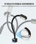 Gooseneck LED Work Light With Magnetic Base, 1300 Lumens, 15-inch flexible arm, 50 LED bright lamp, metal protection, durable design.