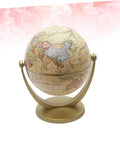 Desktop World Globe With Stand Golden Finish For Education And All Ages Home Office Decor Kid Friendly Geography Learning Tool