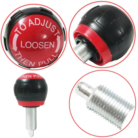 M16 Adjustable Spring Knob Pull Pin Universal Exercise Bike Replacement Parts Heavy Duty Plastic And Metal Fitness Knobs, close-up view.