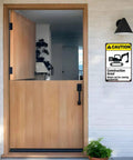 Warning Construction Area Sign Aluminum 8x12 Inch Watch For Moving Equipment Outdoor Work Zone Public Access Area Durable Rust Resistant Job Site Safety Notice on white brick wall.