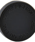 Reservoir Coolant Tank Cap 21712ZN50A OE-Grade Replacement for Nissan and Infiniti 2013-2019, black round durable PP cap top view.
