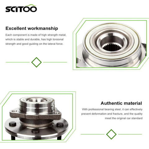 Beefed Up Front Wheel Hub Assembly For Ford F150 1997 1998 1999 2000 4WD With ABS Sensor 5 Lug 515010 New Front Hub Bearing 2 Pack