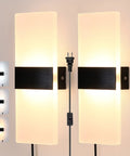 Plug In Wall Light Sconce With Adjustable Color Temperature, 12W Indoor Lamp, 3 Color Temperatures, 2 Pack, on wall