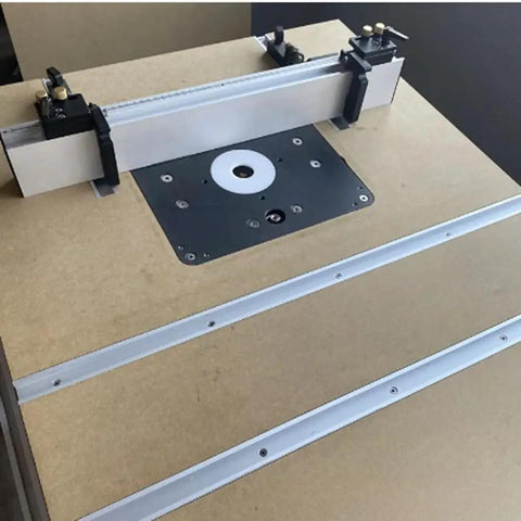 Pro Grade Aluminum T Track Slot Miter Jig For Woodworking Telescopic T Slot Rail with slots on workbench