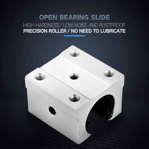 SBR16UU 16mm Aluminum Linear Ball Bearing Slide Block With Chrome Plated Rod For Cnc Machines And Diy Builds Hella Smooth Ride Rock Solid Crafted For Zero Lag Performance, open bearing slide with precision roller.