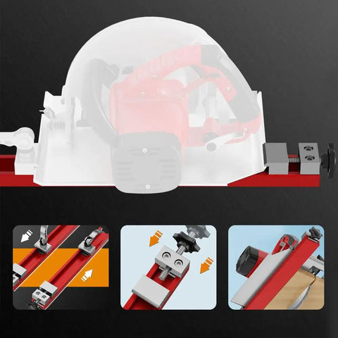 Adjustable Cutting Ruler For 4 To 6 Inch Saw Marble Tile Cutter With Aluminum Alloy Base Guide Pro Grade Heavy Duty Precision Cutting And Milling Tasks Dual Locking Clamp For Accurate Woodworking 240mm showing details of dual locking clamps and aluminum base