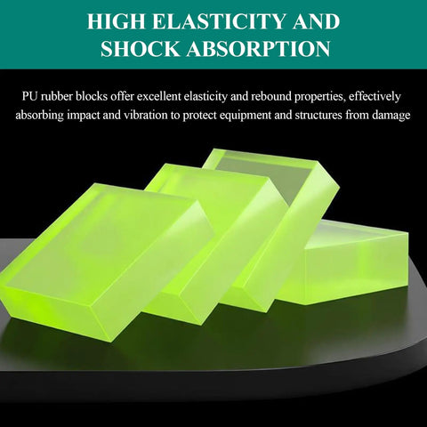 Built Like A Tank Heavy Duty Polyurethane Square Block 200X500Mm Wear Resistant Industrial Pad 5Mm Thick High Tensile Strength Workshop Jig Base Knockout Support For Daily Shop Fabrication in green color absorbing shock.