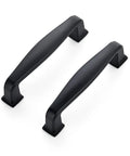 Two handles from the 60 Pack 3 Inch Cabinet Pulls Matte Black for Kitchen Cabinets and Drawers Solid Zinc Alloy Hardware Easy Install Durable Cupboard Handles