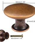 Antique Copper Kitchen Cabinet Knobs 12 Pack Round Cupboard Drawer Pulls with M4 Screws, vintage zinc alloy, copper finish