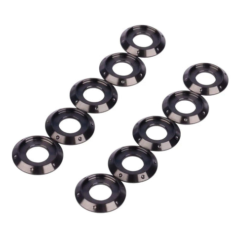 10 Pcs Titanium Flange Washers Set M5 M6 M8 M10 For Motorcycle And Car, Grade 5 6AL-4V Titanium Alloy, Corrosion Resistant Spacers