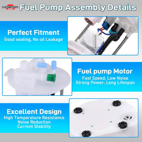 Ford F-150 Electric Fuel Pump Assembly For 4.2L 4.6L 5.4L Engines 2004 2005 2006 2007 2008 Drop-In Easy-Install Replacement Also Fits Lincoln Mark LT 5.4L E2441M 8L3Z9H307D FG0850 P76344M fuel pump details.