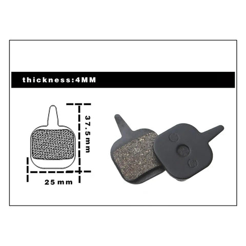 Heavy Duty Sintered Disc Brake Pads For Mtb And Hydraulics, measuring 37.5x25mm, 4mm thick, ideal for trails.