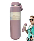 Person holding Insulated Leakproof Stainless Steel Water Bottle 24 Oz Vacuum Hydration Flask for sports, hiking, travel, daily use.