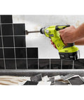 18V SDS Rotary Hammer Tool Only With LED Light, Four Modes For Concrete And Stone in use removing black tiles