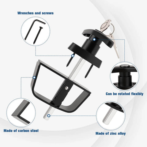 4 And A Half Inch Shed Door Latch Kit With T Handle Lock Built For Locking Up Tight, Carbon Steel Barn Door Hardware With 2 Keys