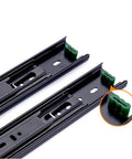 Heavy Duty Steel Soft Close Drawer Slides showcasing precision ball bearings and unique green dampers for smooth operation.