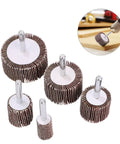 10Pcs Polishing Wheels For Rotary Tools With Brown Corundum Abrasive And Cloth Substrate displayed on white background