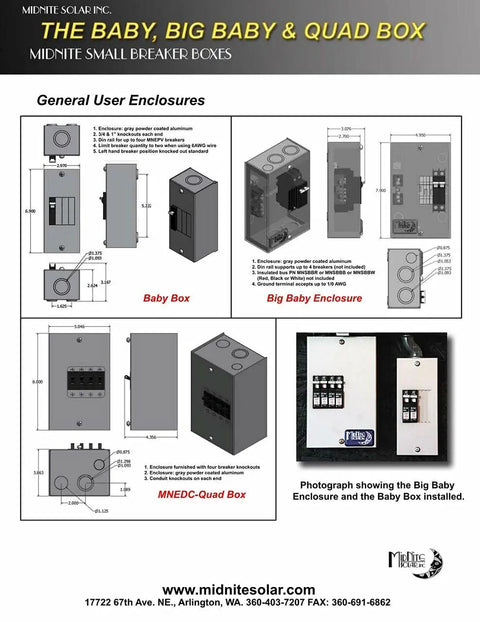 Heavy Duty Powder Coated Aluminum Enclosure Kickass Breaker Box Holds Four Din Rail Switches Solid Rig Ready Solar Wiring Housing layout.