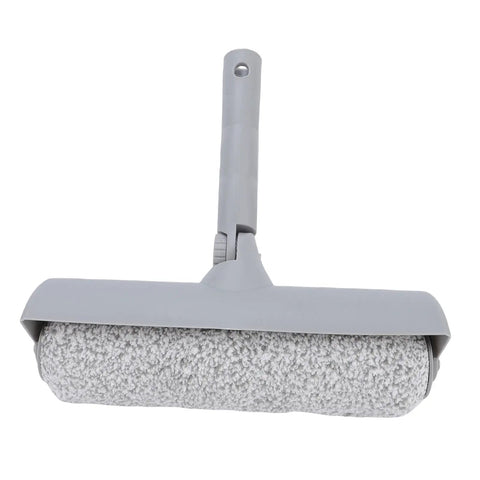 Adjustable Paint Roller Featuring Built In Splatter Guard For Ceilings And Walls No Fuss Long Reach Handle, gray fiber sleeve.