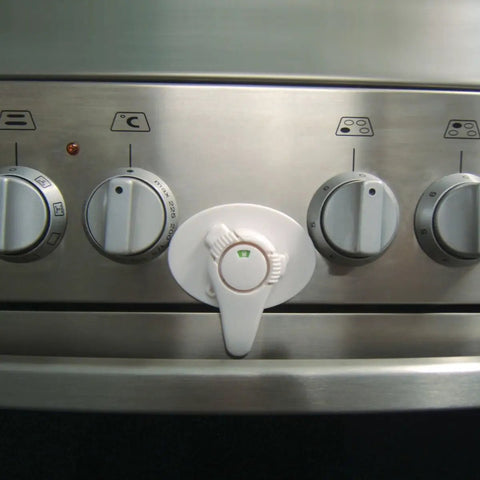 Ezy Check Swivel Appliance Locks For Ovens Microwaves Dishwashers Washers And Dryers Baby Proof Door Guard on a stainless oven