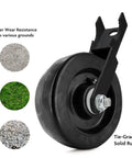 Beefed Up Heavy Duty Farm Gate Wheel 6 Inch By 2 Inch Rubber 1200 Lb Capacity Heat Resistant Multi Surface Plate Mount Gate Roller