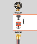 Premium Metal Quick Connect Hose Fittings Set For Five Eighths Or Half Inch Hoses No Kink Easy Watertight Quick Connect Kit diagram