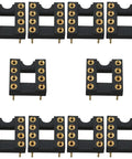 Fully Gold Plated DIP IC Socket Adapter With Two Rows Of Eight Round Pins 7.6mm Spacing Plug And Play Soldering Ready For Operational Amplifier ICs On PCB Boards High Quality Gold Plated IC Socket For Electronics, top view