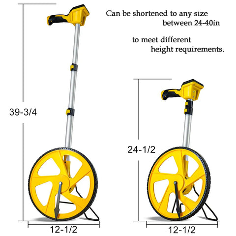 Digital Measuring Wheel With Backlit Display, Pro Grade Precision To 0.03, two adjustable height views, metric and imperial units.