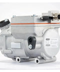 DC Electric AC Compressor EV Bus HVAC Unit Straight Swap Bolt On Scroll Pump, aluminum body, designed for van and truck use.