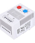 Adjustable Mechanical Thermostat Switch For Industrial Use, built tough, impact resistant housing, 35mm DIN rail mount, Model ZR011.