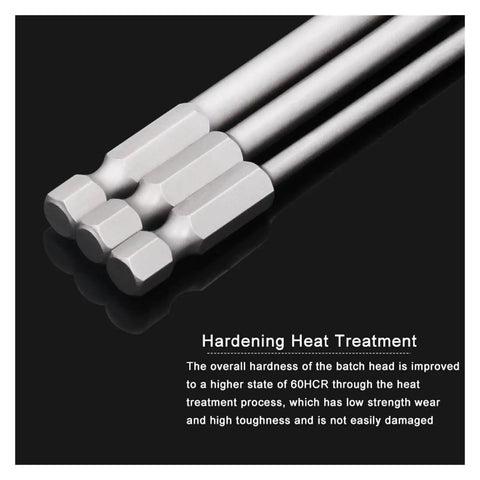 Top Tier 10-Pack 6 Inch Magnetic Slotted Screwdriver Bits Set Featuring S2 Alloy Steel Hex Shank For Precision Power Drilling Jobs