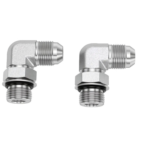 One Half Inch 37 Degree Flare Male To SAE ORB 90 Degree Elbow Connector, carbon steel hydraulic fitting