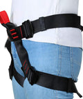Climbing Harness Belt For Tree Climbing And Outdoor Training Safe Seat Belt Style Half Body Guide For Women Men Beginners shown on model