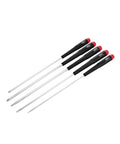 Slotted And Phillips Screwdriver Set 5 Piece With Tapered Extra Long Handles For Quick Turns And Comfortable Grips, Easy ID On Handle