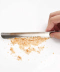 Person using Stainless Steel Crumb Sweeper For Waitstaff And Home Use Pro Grade Table Scraper For Crumbs On Counters And Tablecloths Perfect Server Tool