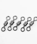 Micro Fly Fishing Swivels Go-To Stainless Steel Ball Bearing Barrels For Easy Tippet Changes And Leader Connector 10Lb To 30Lb Test Durable Tackle Accessories For Anglers, black steel 5-pack