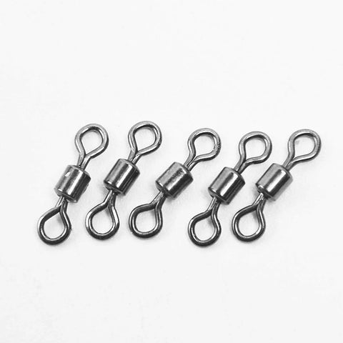 Micro Fly Fishing Swivels Go-To Stainless Steel Ball Bearing Barrels For Easy Tippet Changes And Leader Connector 10Lb To 30Lb Test Durable Tackle Accessories For Anglers, black steel 5-pack