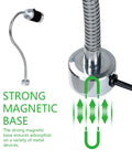Solid Led Magnetic Work Light With Flexible Gooseneck shows strong magnetic base and flexible neck for easy positioning.