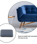 12 Piece PTFE Furniture Glides For Dining Tables And Sofas shown with blue sofa on hardwood floor, close-up of glide.