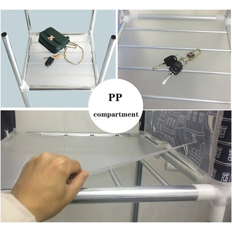 Heavy Duty Portable Wardrobe Closet Organizer Featuring Sturdy Steel Frame And Massive Hanging Space Slick Game Changer For Any College Dorm Or Tight Apartment Layout Today with PP compartments.