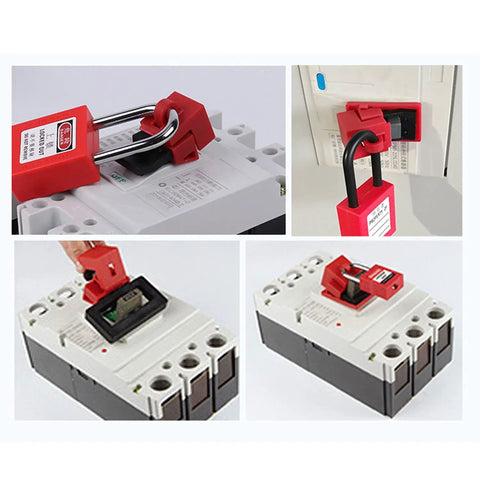 Pro Select Clamp On Circuit Breaker Lockout Devices 3 Pack Fits 480 To 600 Volt Single Pole Toggle Tough As Nails Industrial Safety Tag Out Kit No Sweat Install Heavy Duty Steel Build