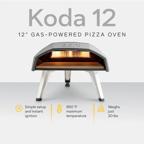 Koda 12 Inch Gas Pizza Oven For Outdoor Cooking With 28 Millibar Regulator And Gas Hose Portable Outdoor Pizza Oven front view