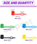 250 Piece Five Color Plastic Grease Fitting Cap Set, 7mm Caps Dust Covers for Zerk Fittings shown in five colors